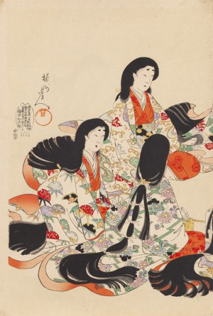 Toyohara Chikanobu (1838 - 1912 ), Ceremonia ślubna , 1896