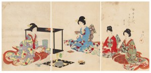 Toyohara Chikanobu (1838 - 1912 ), Ceremonia herbaciana , 1896