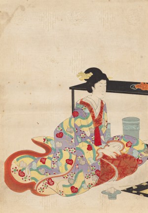 Toyohara Chikanobu (1838 - 1912 ), Ceremonia herbaciana , 1896