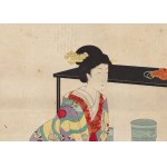Toyohara Chikanobu (1838 - 1912 ), Cerimonia del tè , 1896