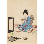 Toyohara Chikanobu (1838 - 1912 ), Cerimonia del tè , 1896