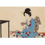Toyohara Chikanobu (1838 - 1912 ), Cerimonia del tè , 1896