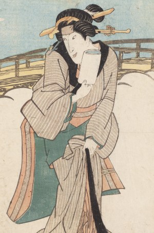 Utagawa Kunisada (1786 - 1864 ), Iwai Shijaku I jako onnagata , 1840