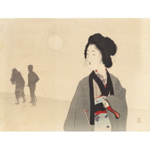 Tomioka Eisen (1864 - 1905), Frau und Gefangener, 1900