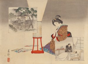 Tomioka Eisen (1864 - 1905), Deszczowa jesień, 1897