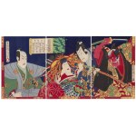 Toyohara Chikanobu (1838 - 1912 ), Dobro i zło , 1874