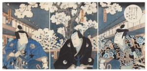 Utagawa Kunisada (1786 - 1864 ), Dzielnica Yoshiwara nocą , 1861