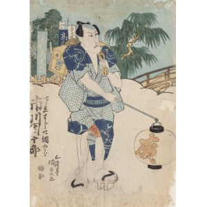 Utagawa Kunisada (1786 - 1864 ), Samurai with a lantern , 1835
