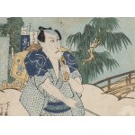 Utagawa Kunisada (1786 - 1864 ), Samurai with a lantern , 1835