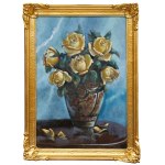 Stanislaw WIŚNIEWSKI, YELLOW ROSES IN PORCELAN WAZON