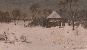 Aleksander MROCZKOWSKI, W ZIMOWĄ NOC PRZED CHATĄ, 1885