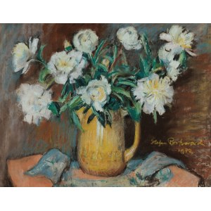 Stefan ROSTWOROWSKI, WHITE PIWONIE W ŻÓŁTYM DZBANKU, 1972