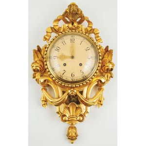 CARTEL TYPE WALL CLOCK IN GUSTAWIAN STYLE, Sweden, Union Stjärnsund, circa 1950.