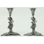 Pair of Candlesticks with PUTTES, Poland, Hefra, early 21st century.