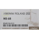 PRL, 20 zloty 1989 - NGC MS68