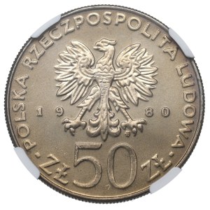 PRL, 50 złotych 1980 Bolesław Chrobry - NGC MS67