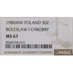 PRL, 50 złotych 1980 Bolesław Chrobry - NGC MS67