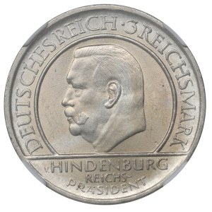Nemecko, Weimarská republika, 3 marky 1929 A - NGC MS63