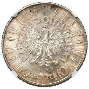 II Republic of Poland, 10 zloty 1939 Pilsudski - NGC MS64