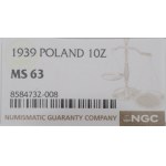 II Republic of Poland, 10 zloty 1939 Pilsudski - NGC MS64
