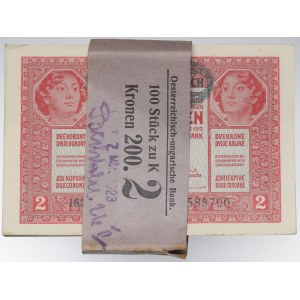 Austria, 2 crowns 1917 - bank bundle (97 pieces) - RARE!
