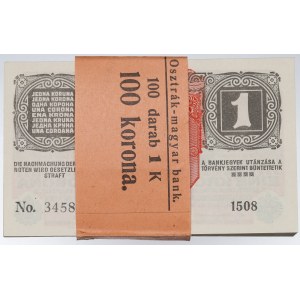 Austria, 1 krone 1916 - bank bundle (100 pcs.)