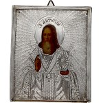 Russia, Travel icon 19th century St. Antipas - silver