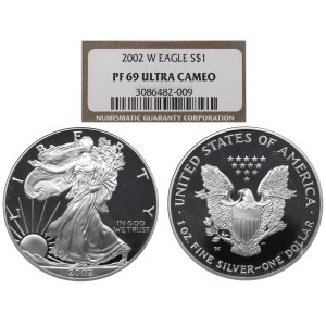 USA, Dollar 2002 - NGC PF69 Ultra Cameo silver ounce