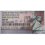 USA, Dollar 2015 W - Silberunze NGC MS69