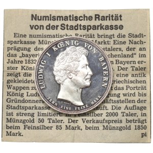 Nemecko, Bavorsko, kópia Thaler 1832 - 1983