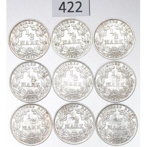 Germany, Lot 1/2 mark 1915