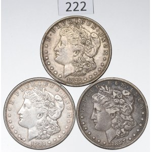 USA, Morgan Dollar Satz 1887-1921
