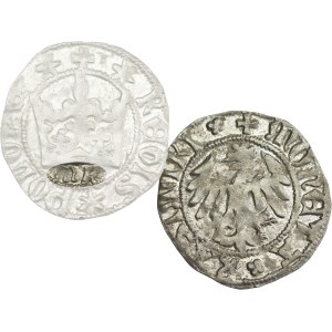 Casimir IV Jagiellon (1446-92), Kraków, half-grosz undated, letters MK - RARE