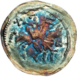 Bolesław IV the Curly (1146-73), Kraków, denarius, THREE BOWS and the inscription - EXCELLENT