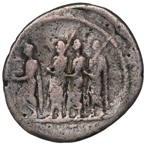 Roman Republic, M. Iunius Brutus, Q. Caepio (54 BC), Denarius