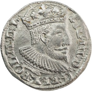 Sigismund III Vasa, Trojak 1595, Lublin, Topór coat of arms - RARE