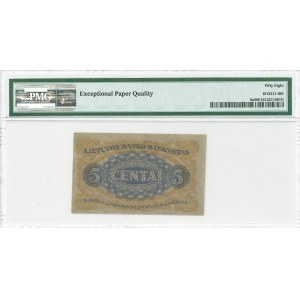 Lithuania, 5 centai 1922 - PMG 58 EPQ