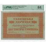 Ukraine, 2000 hryvnia 1918 - PMG 64