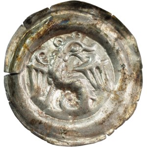 Leszek Biely (1202-27), brakteát, Krakov, drak - RARE