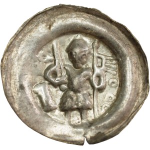 Leszek Biely (1202-27), brakteát, Krakov, rytier - RARE