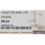 Sigismund III. Vasa, Ort 1623/4, Danzig - NGC MS64