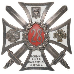 II RP, Officer's badge of the 28th Kaniowski Rifle Regiment - excerpted by Bobkowicz, Lodz.
