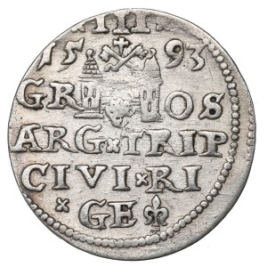 Sigismund III. Vasa, Trojak 1593, Riga - unbeschrieben