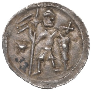 Bolesław IV the Curly, Denarius Kraków - two at the table