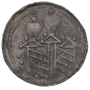 Boleslav II Smelý (1058-80), krakovský kráľovský denár - písmeno Z a kríž