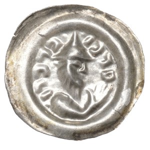 Leszek il Bianco (1202-27), Brakteat, Cracovia - figura con berretto ebraico, B'RACHA TOBK RZADK