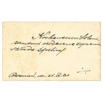 II RP, Business card Kapellmeister of 54th Infantry Regiment Antoni Szałkowski - later 57th Infantry Regiment