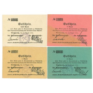 Bielschowitz (Bielszowice), 0.5 - 5 marks 1914 (4 pcs)