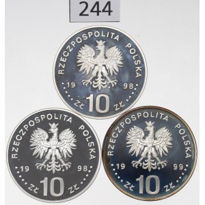 Terza Repubblica, set di 10 monete d'oro 1998-99