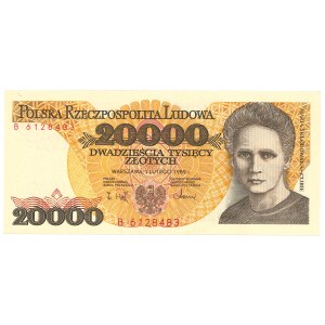 PRL, 20,000 zlotys 1989 B